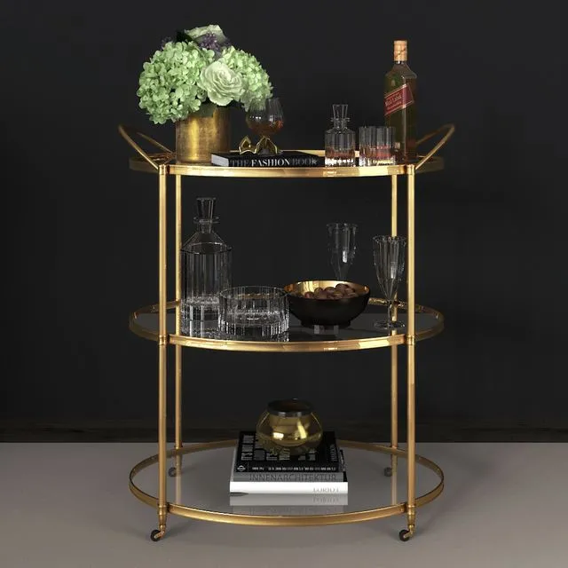 Arteriors - Connaught Bar Trolley 3D Model