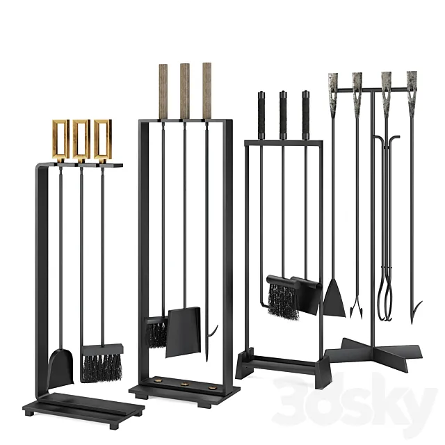 Arteriors | Fireplace tool set 3D Model