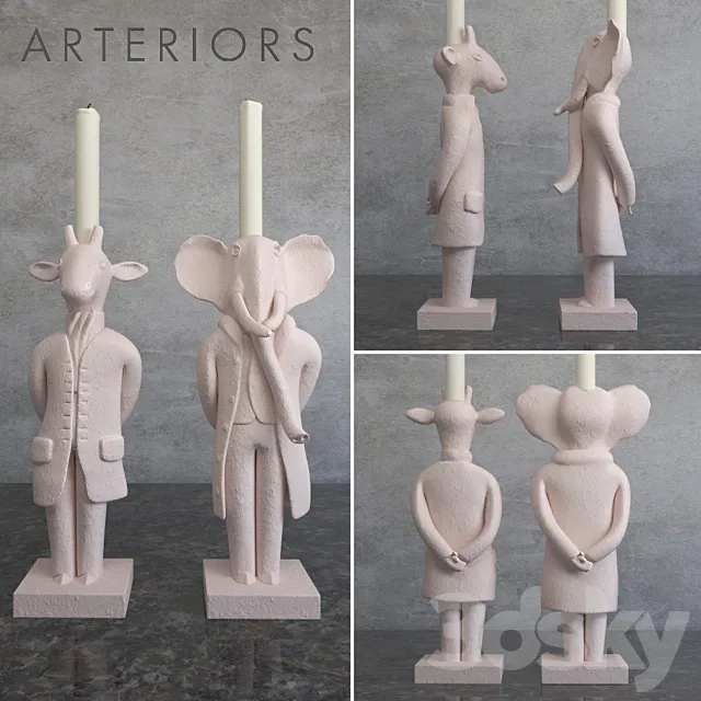 Arteriors Home Hamilton Candle Holders2013 3D Model
