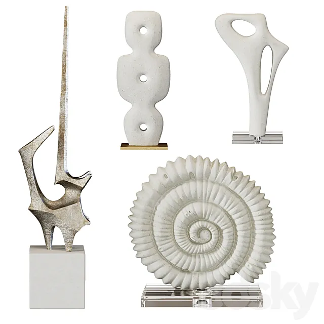 Arteriors Sculptures Set 4 3DModel