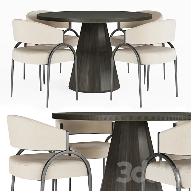 Arteriors | Seren Entry Table  Bahati Chair 3D Model