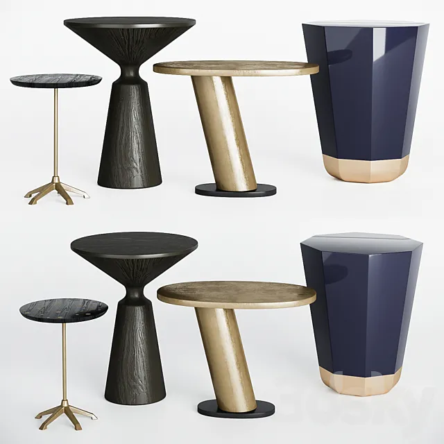 Arteriors side round tables set 3D Model