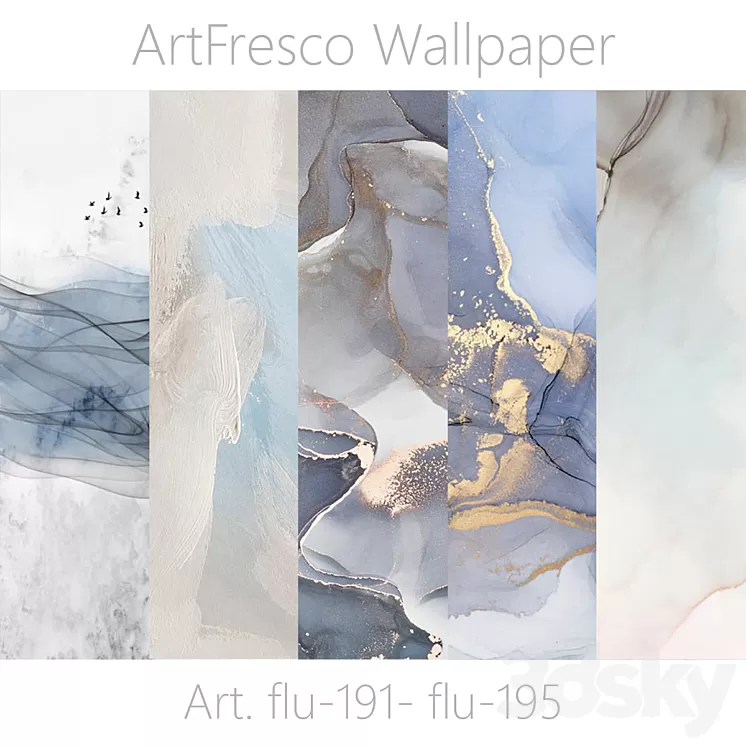 ArtFresco Wallpaper - Designer seamless wallpaper Art. flu-191- flu-195 OM 3D Model