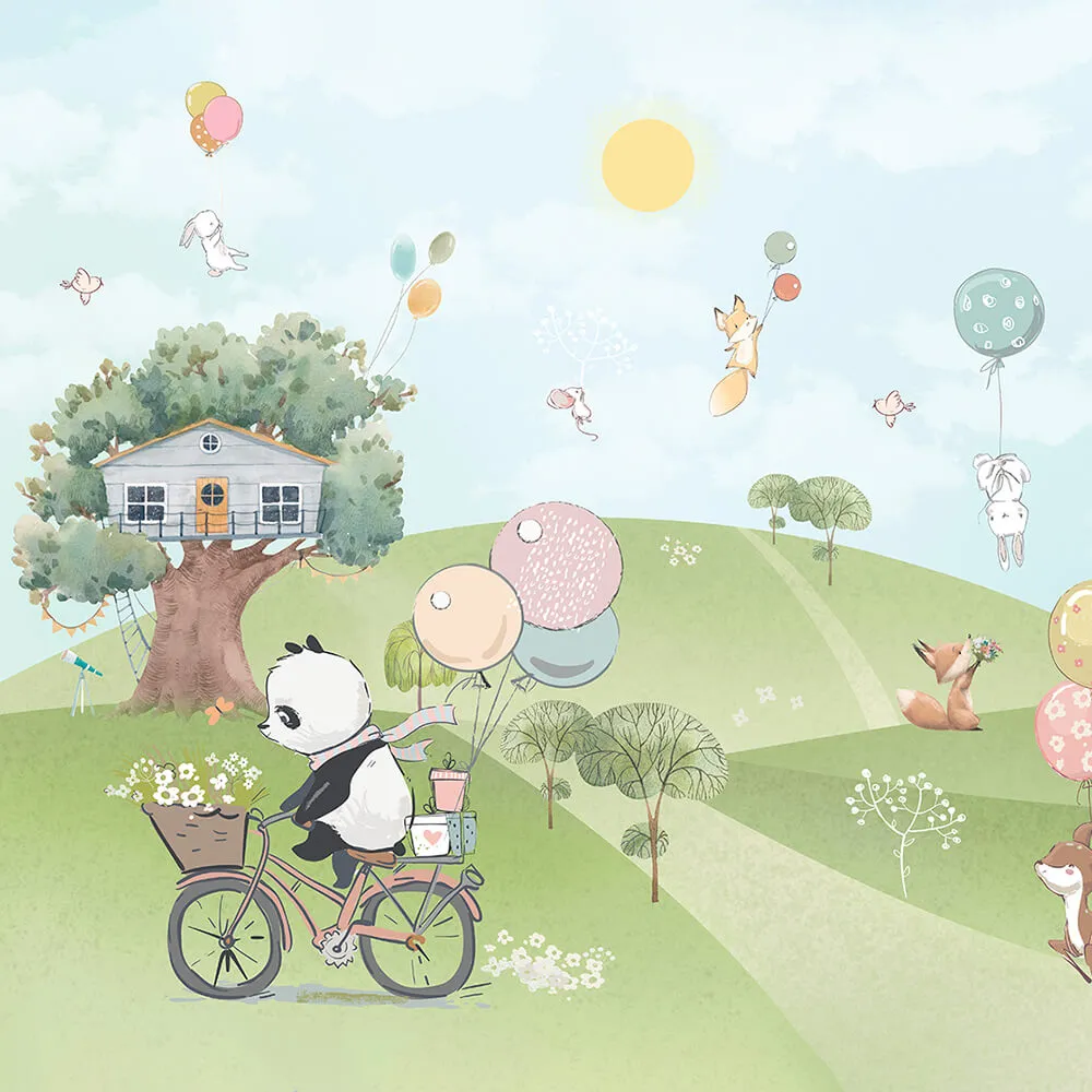 ArtFresco - Wallpaper panda on a bright glade 3D Model