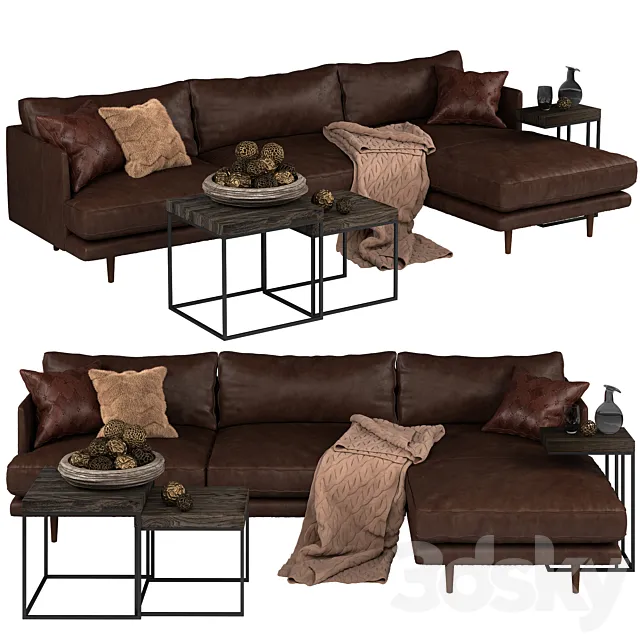Article burrard sectional sofa 3D Model