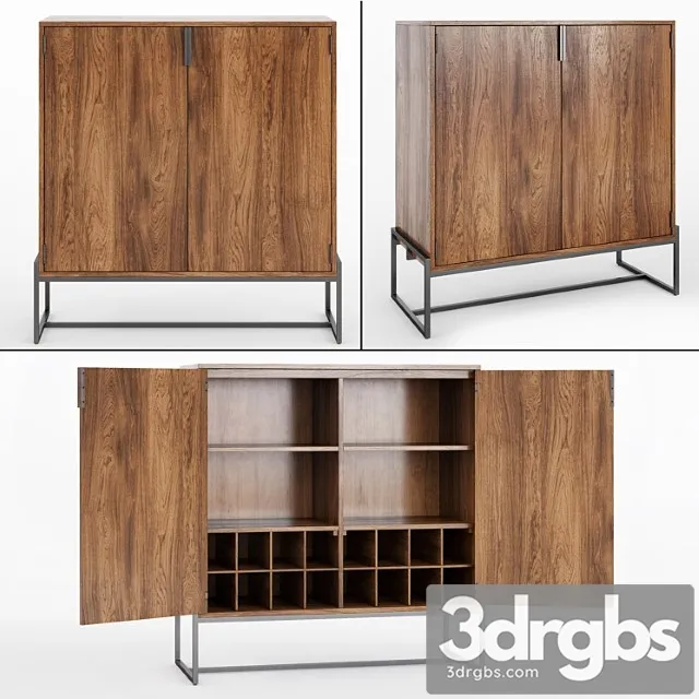 Article Oscuro Walnut Cabinet 3D Model Free
