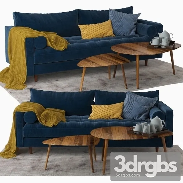 Article Pacific Blue Sven Sofa 3D Model Free