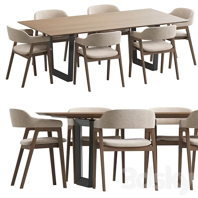 Article Savis chair and Bolero table 3D Model