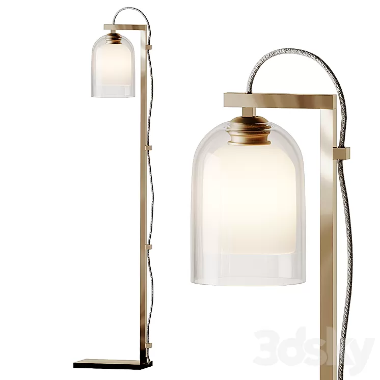 Articolo - LUMI Floor Lamps - Brass - Gray and Gray 3D Model Free