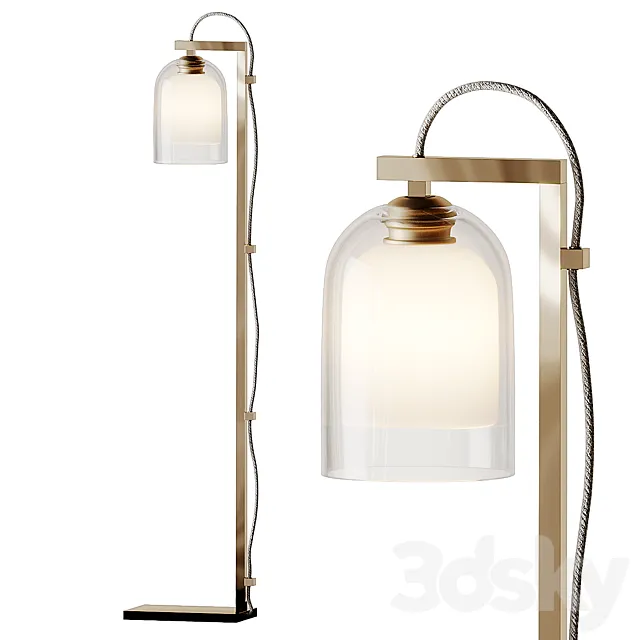 Articolo - LUMI Floor Lamps - Brass - Gray and Gray 3DModel