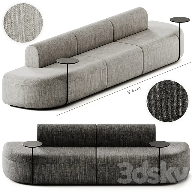 ARTIKO Sectional modular fabric sofa AT 11 by MDD 3D Model