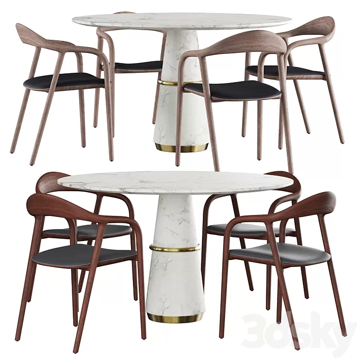 Artisan & Brabbu Agra dining set 3D Model