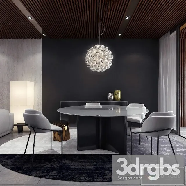 Artisan table and Wayfair Colello Chair 3D Model Free