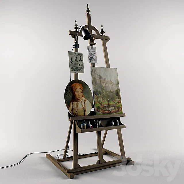 Artist easel 3D Model