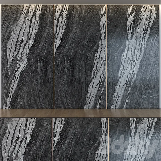 Artistic stone wall 17 3DModel