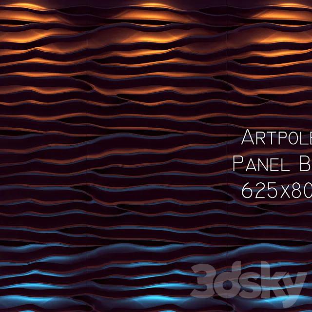 Artpole 3D panel "Beach" Black 3D Model