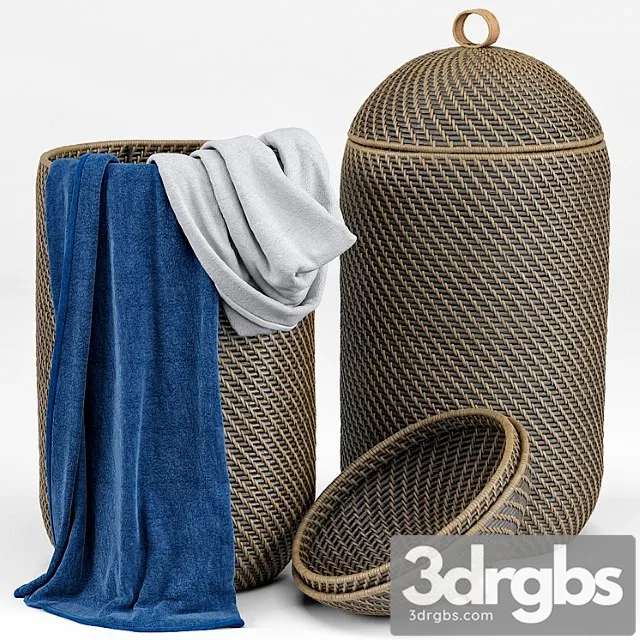 Arturo Global Bazaar Grey Rattan Weave Tall Basket 3D Model Free