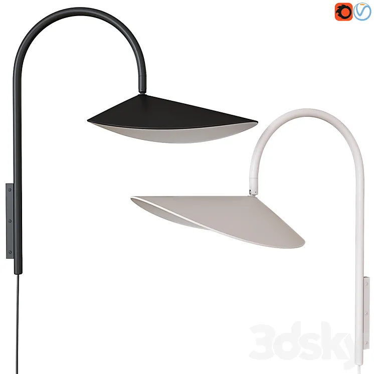 Arum wall lamp 3D Model Free