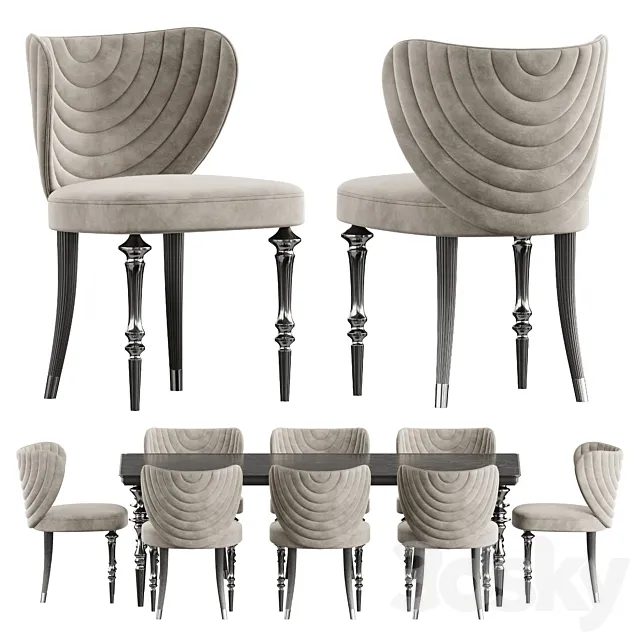 Arven Dining Set by Elve Luxury 3D Model