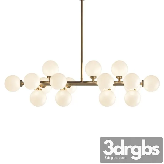 Arya 16-light satin gold chandelier 3D Model Free
