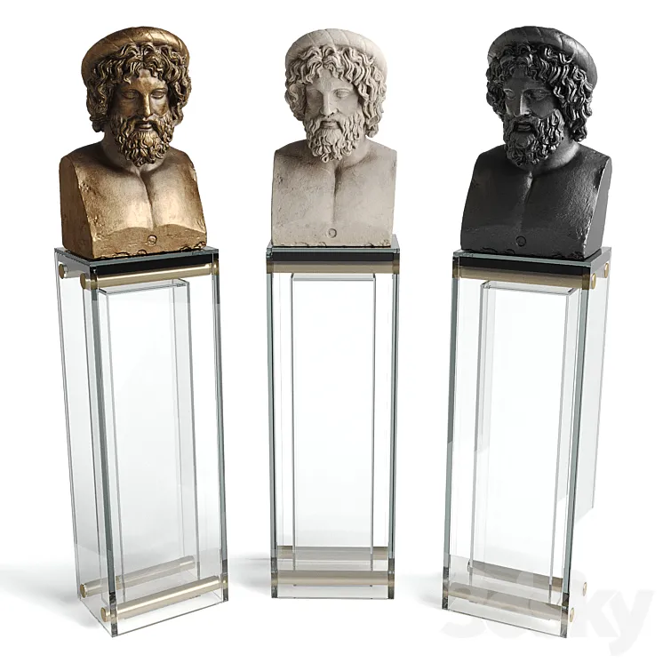 Asclepios bust sculpture 3D Model Free