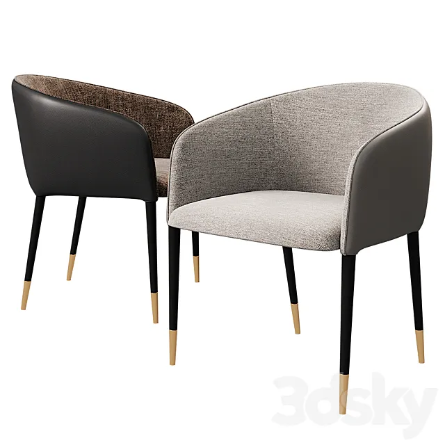 Asher dining chair sunpan 3D Model