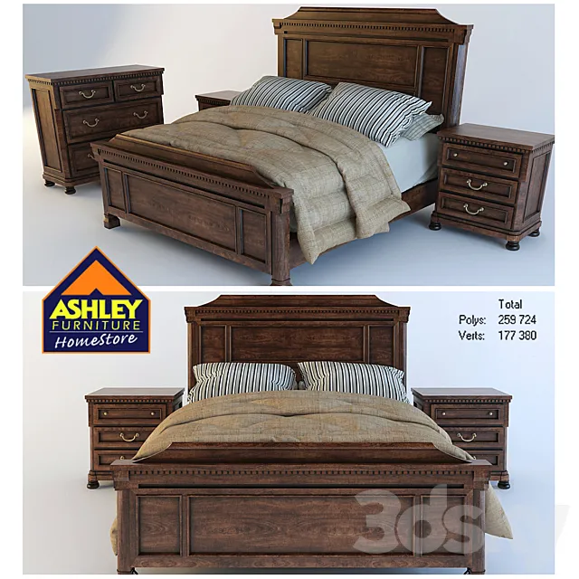Ashley bed 2 3D Model