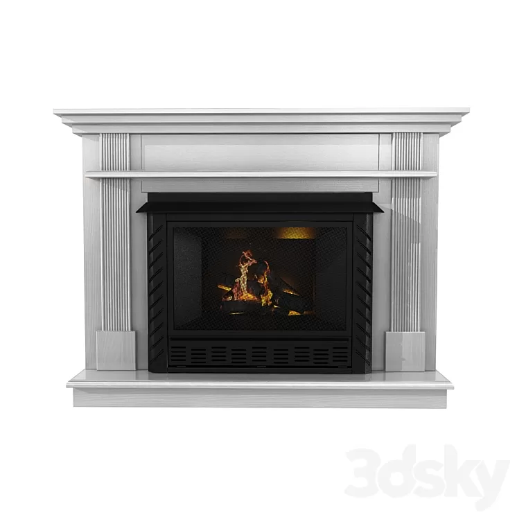 Ashley White Wood Grain 3D Model