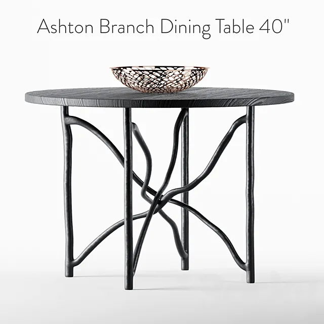 Ashton Branch Dining Table 40 "Black 3DModel