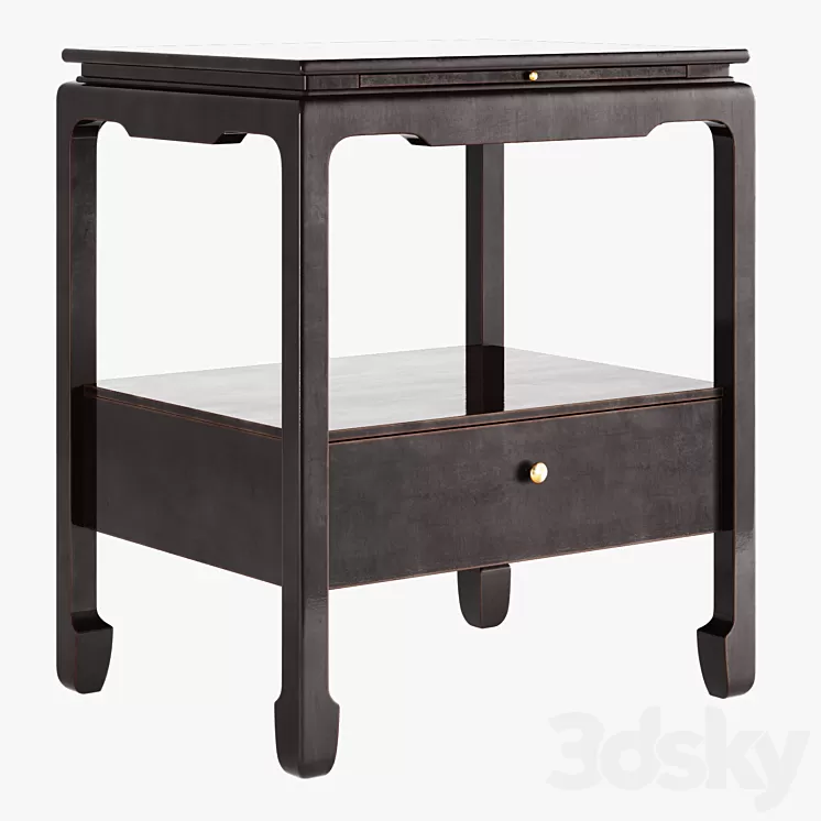 Asian side table 001 3D Model Free