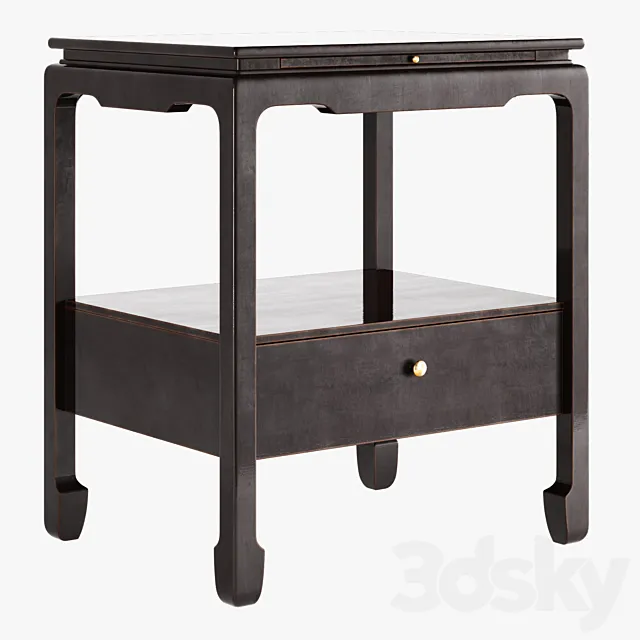 Asian side table 001 3DModel