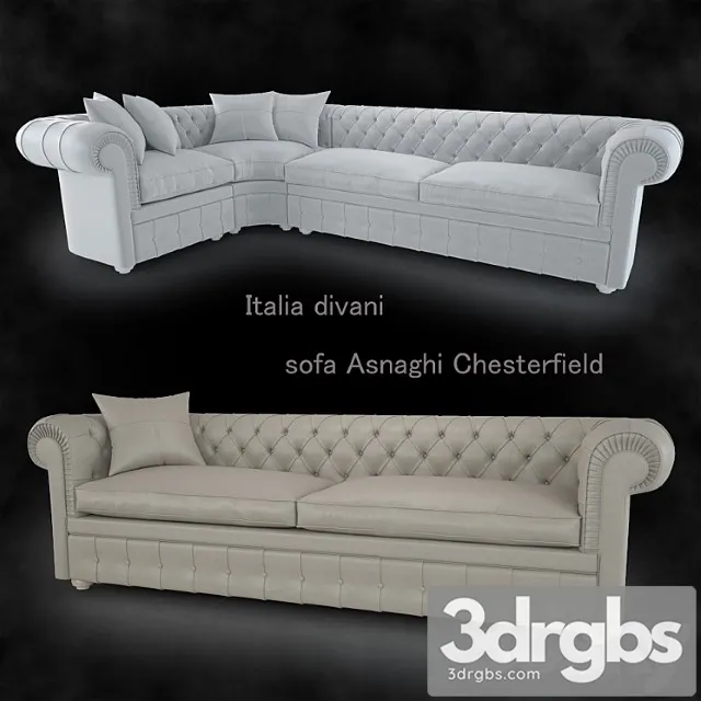 Asnaghi Chesterfield Sofa 3D Model Free
