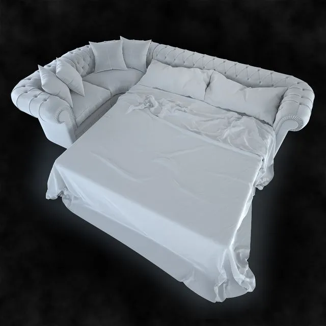 Asnaghi Chesterfield Sofa 3D Model