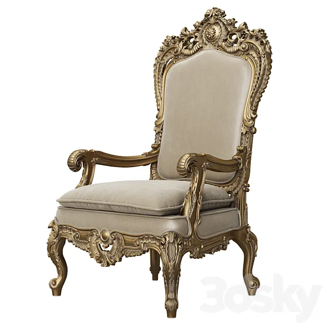 Asnaghi Interiors Throne Armchair art.19246 3DModel