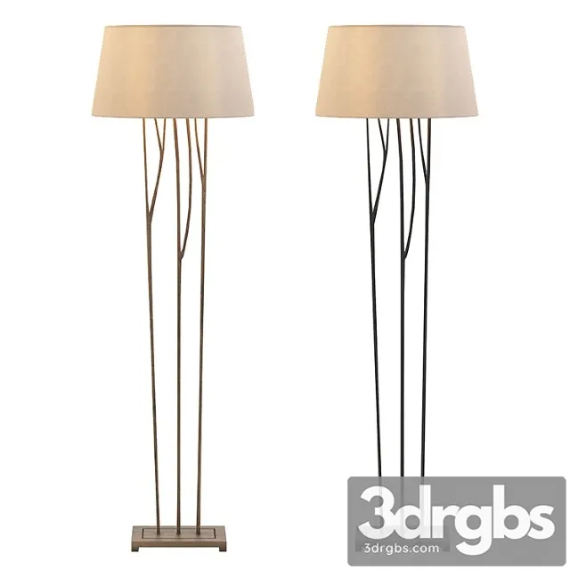 Aspen Floor Lamp with Natural Paper Shade 3D Model Free