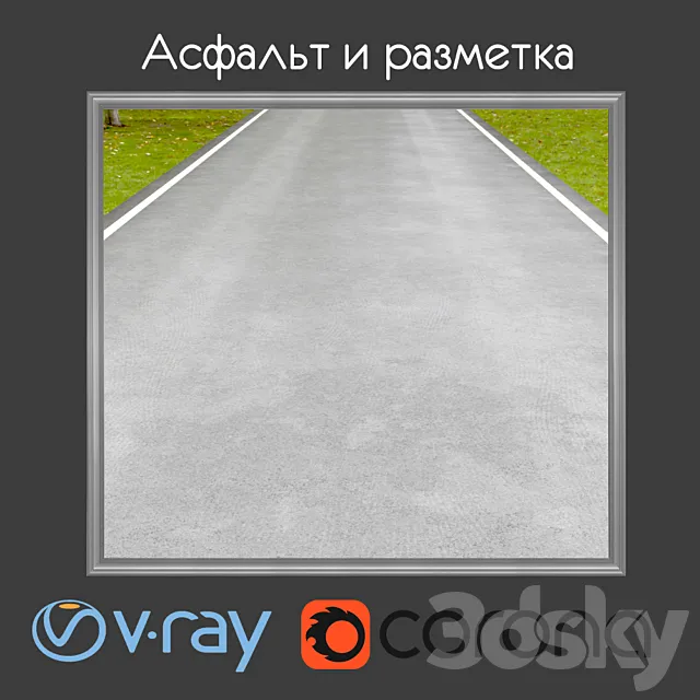 Asphalt and marking 3D Model