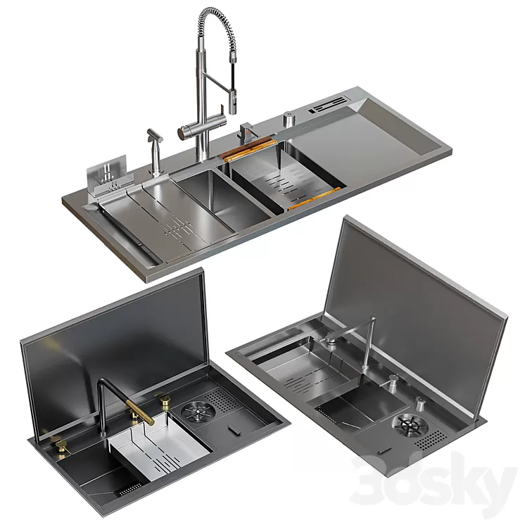 Asras sink set 3D Model Free