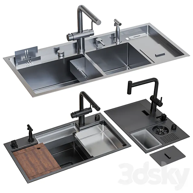 Asras sink set2 3D Model