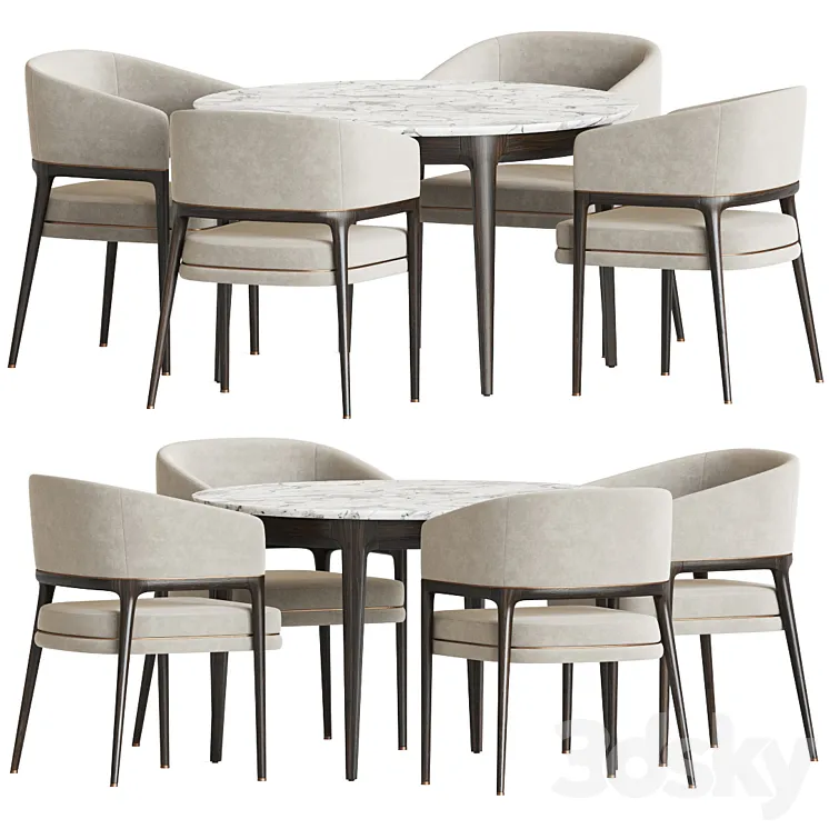 Aster Chair Play Table Dining Set 3D Model Free