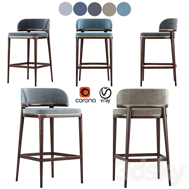 Aster grange bar stool 3D Model
