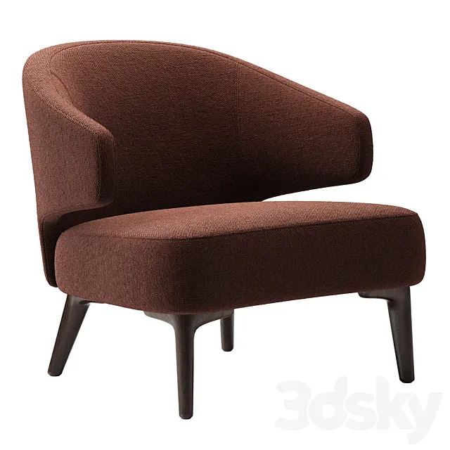 Aston Armchair By Minotti 3D Model