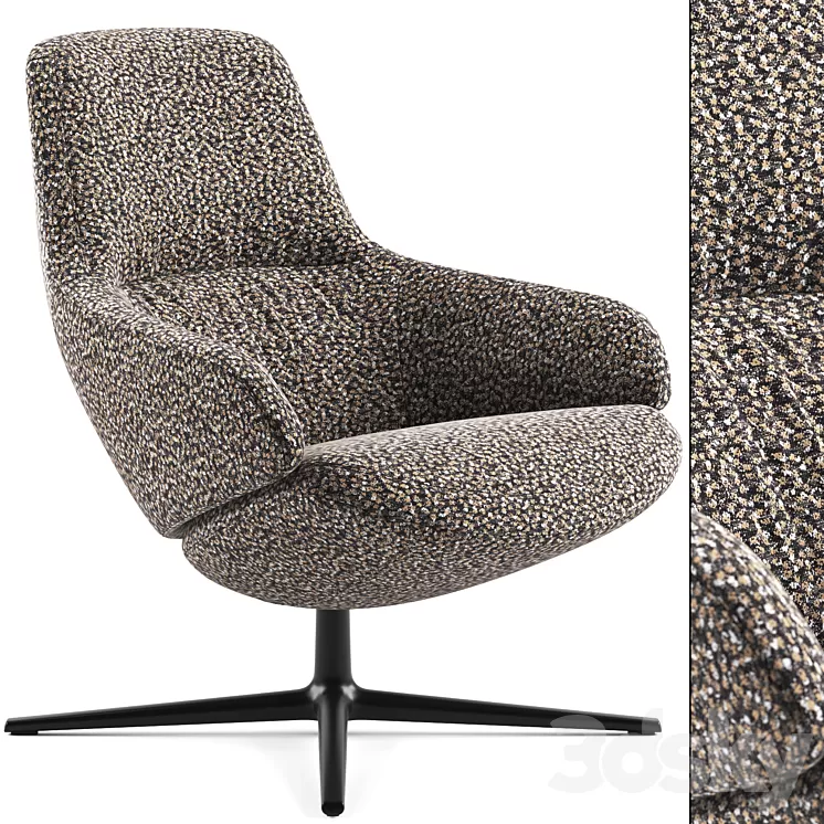 Aston Club 4 ways low backrest by Arper 3D Model