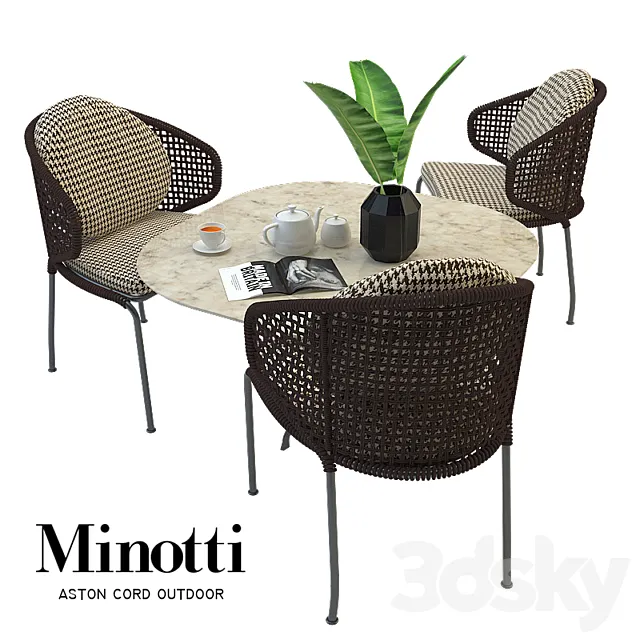 Aston cord outdoor and table claydon Minotti LT 3DModel