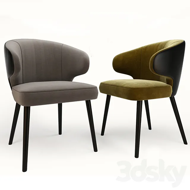 Aston Dining Little Armchair Minotti 3D Model