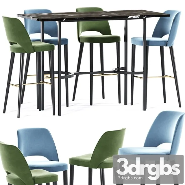 Astor Bar Stool And Bar Table 3D Model Free