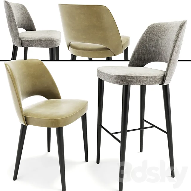 Astor Dining Chair And Bar Stool 3DModel