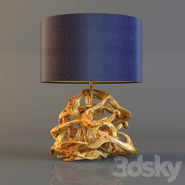 Astor Place. Large Driftwood Lamp 3DModel