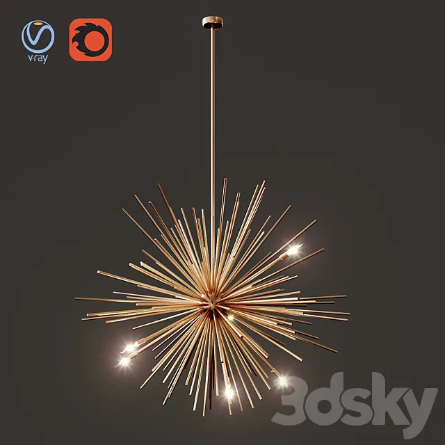 Astra Chandelier Brass 3D Model