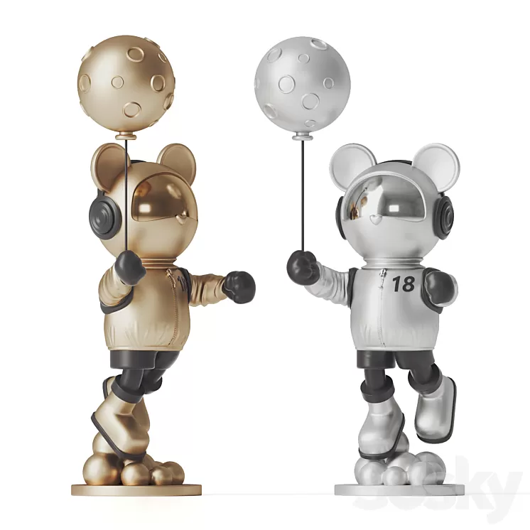 astronaut bear 3D Model