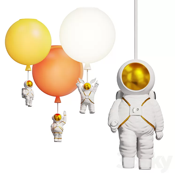 Astronaut lamp MERCURY 3D Model